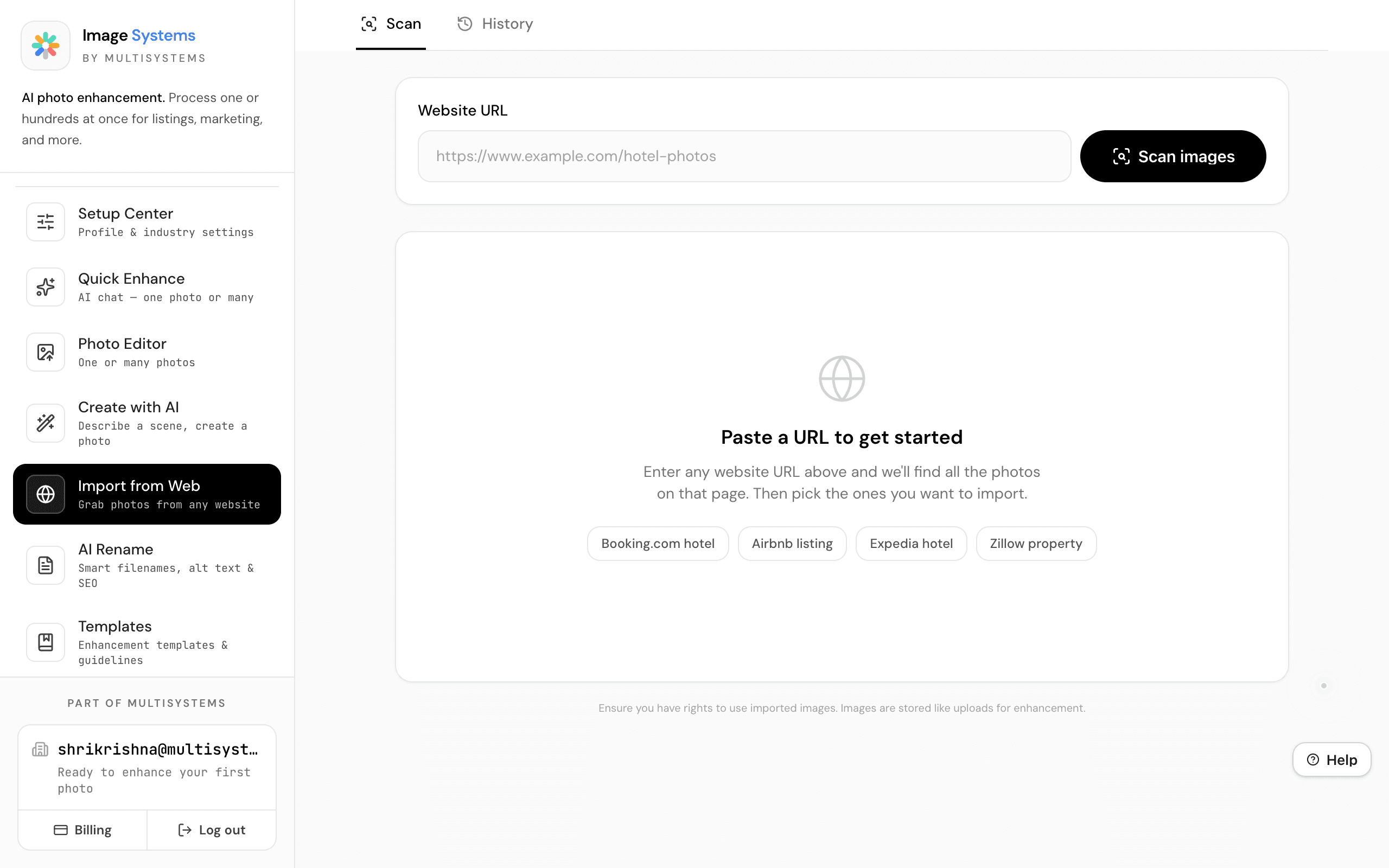 Import from Web in ImageSystems